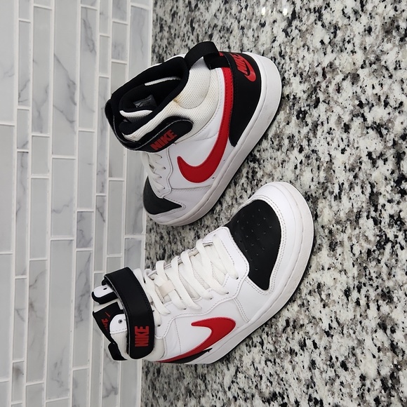 Nike Other - White Black & Red Nike Court Borough Mid Basketball Shoes 5Y sneakers CD7782-110